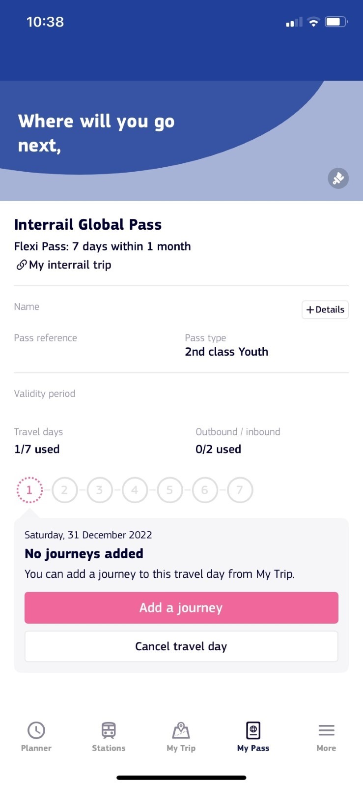 Datos en My Pass